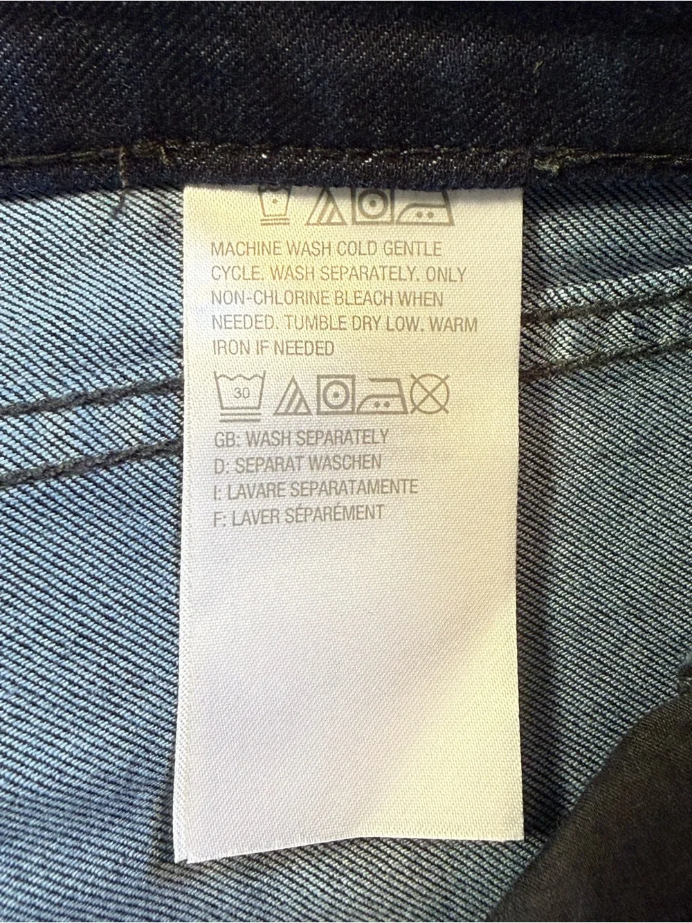 G.I.L.I. Dark Blue Jeans Black Tuxedo Stripe Size 10 Slim Straight